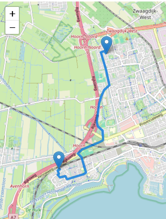 Voorbeeld tracking kaart